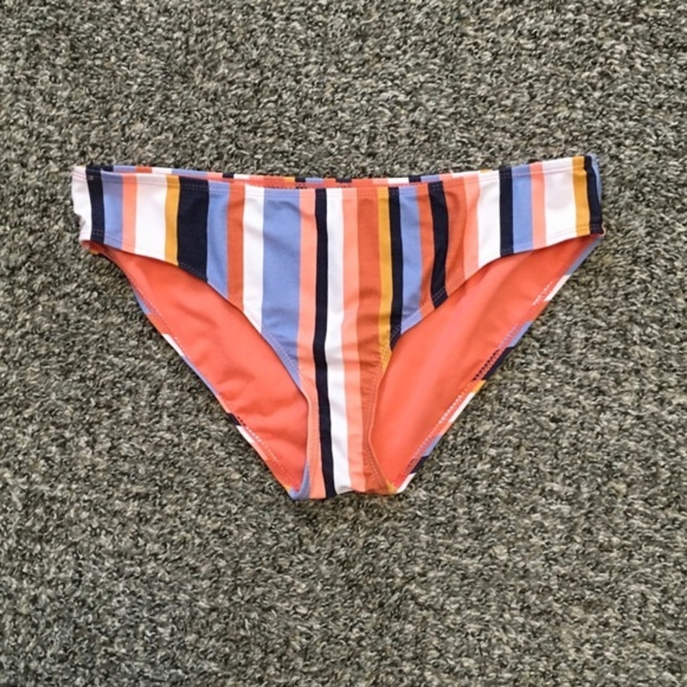 NWOT Striped Heat Multicolor Bikini Bottom Medium